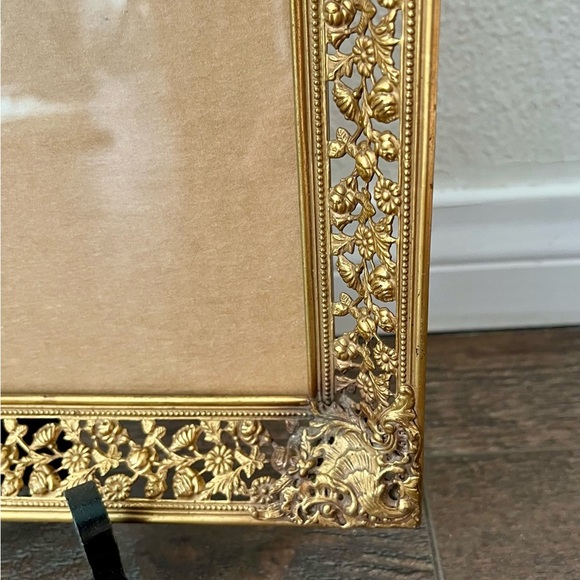 Ornate Gold Metal Picture Frame with Intricate Floral Design 10/11.5 Inches - Picture 2 of 15